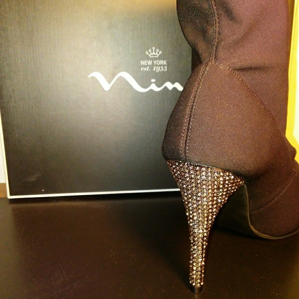 Nina. Rhinestone Embellished Heel Bootie